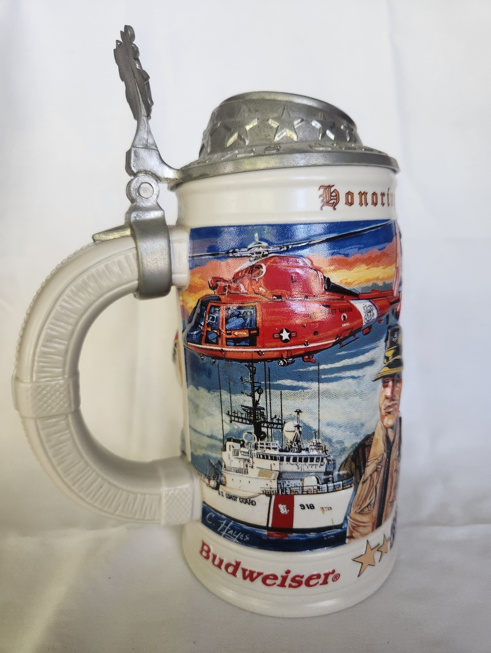 Budweiser Coast Guard Lidded Beer Stein 1999 - Picture 4 of 11